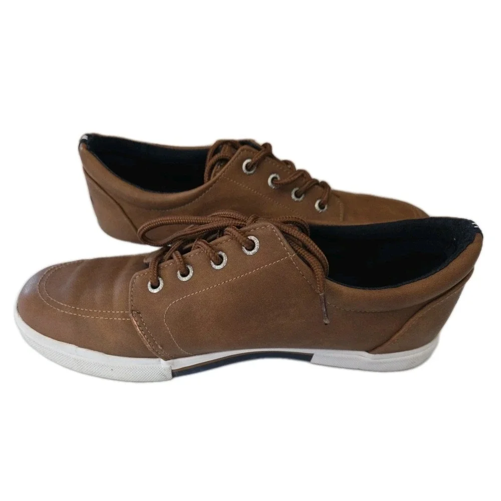 Boy's Size 6 Dress Shoes Brown Nautica Logo Berrian Sneakers Preppy Kids